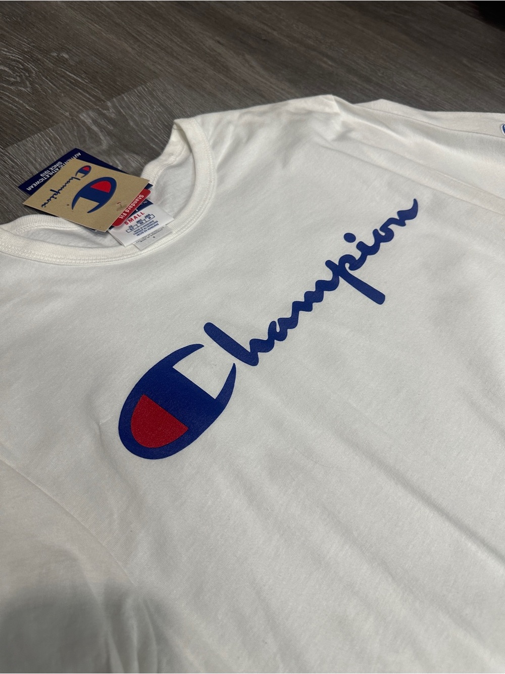 White Champion Tee